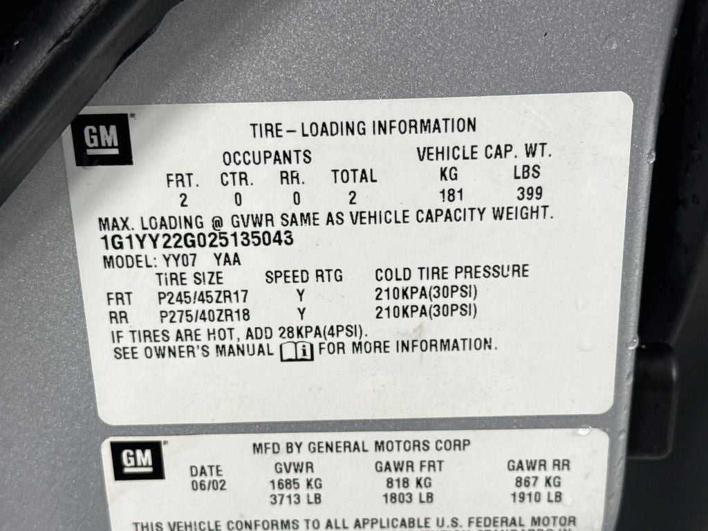 2002 Chevrolet Corvette Base